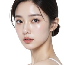 묶은 머리 여성 모델 — 흰 바탕